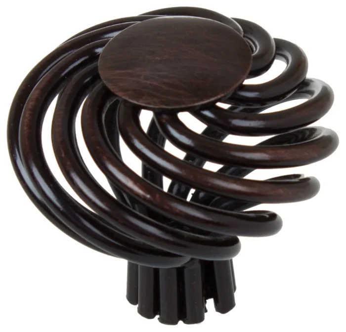 1-1/2" Round Birdcage Cabinet Hardware Knob, Oil Rubbed Bronze, Set of 20 - Image 1