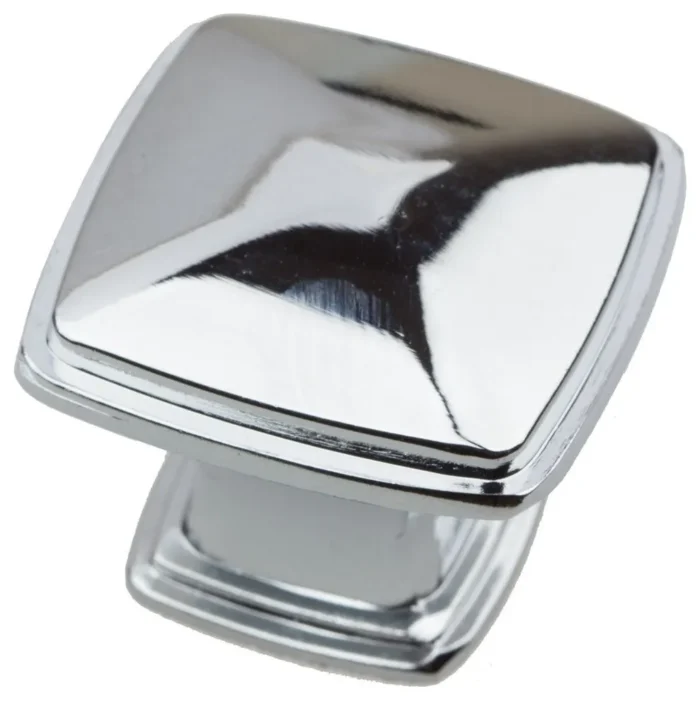 1-1/4" Square Deco Knob, Set of 10, Polished Chrome - Image 1