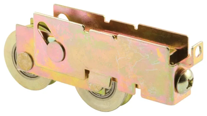 1-1/4", Steel, Sliding Door Tandem Roller Assembly with F-Tab - Image 1