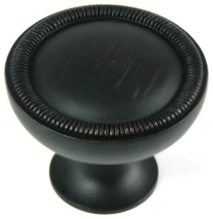 1 1/4" Vanilla Border Knob - Oil Rubbed Bronze - Image 1