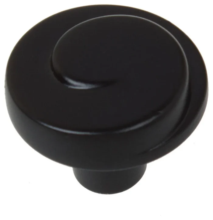 1-1/8" Classic Wave Cabinet Knobs, Set of 10, Matte Black - Image 1