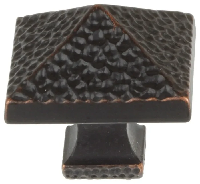 1-1/8" Hammered Pyramid Knobs, Set of 10, Oil Rubbed Bronze - Image 1