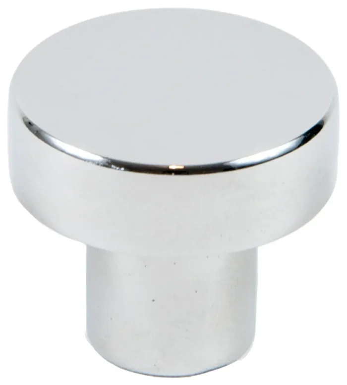 1-1/8" Modern Round Knob, Chrome - Image 1