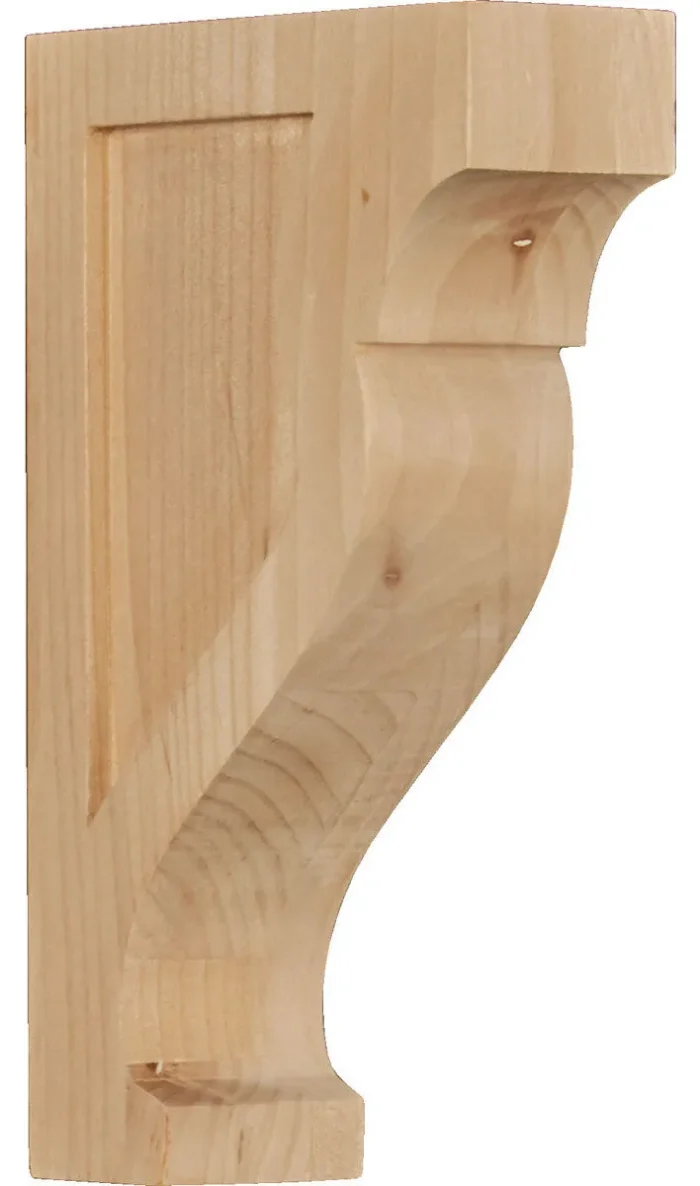 1 3/4"W x 5"D x 8"H Mini Rockport Wood Corbel, Alder - Image 1