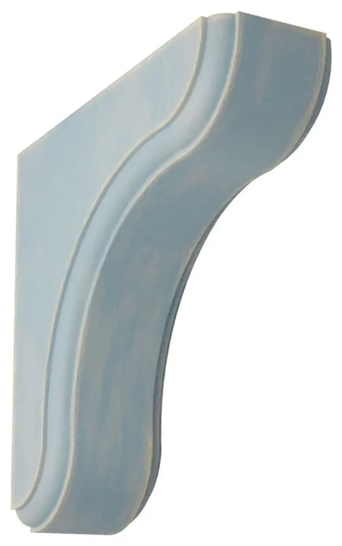 1 3/4"Wx5 1/2"Dx5 1/2"H Eaton Wood Vintage Decor Bracket, Driftwood Blue - Image 1