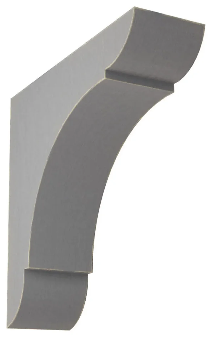 1 3/4"Wx6"Dx6"H Small Olympic Wood Vintage Decor Bracket, Pebble Gray - Image 1