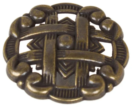 1-3/8" Celtic Medallion Knobs, Set of 20, Antique Brass