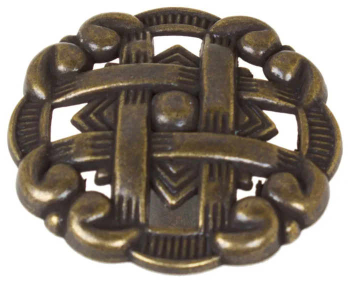 1-3/8" Celtic Medallion Knobs, Set of 20, Antique Brass - Image 1