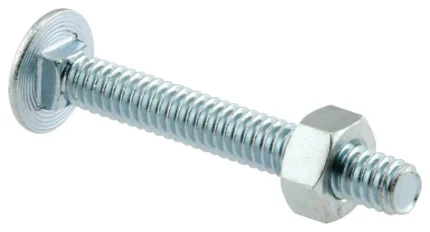 1/4-20 Carriage Bolts and Nuts with Smooth, Domed Heads, 12Pack
