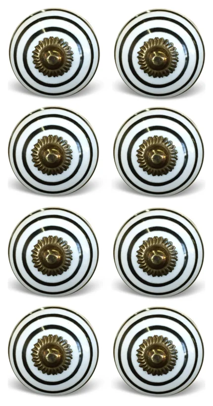 1.5" X 1.5" X 1.5" Hues Of Bronze White And Black  Knobs 8 Pack