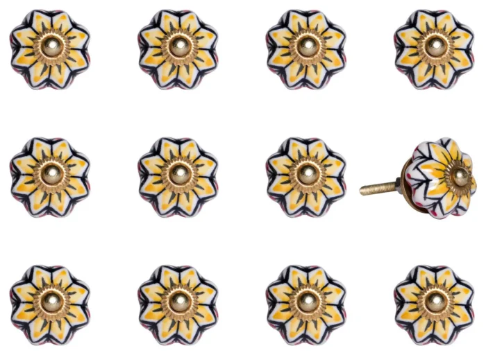 1.5" X 1.5" X 1.5" Yellow Blue And Red  Knobs 12 Pack - Image 1