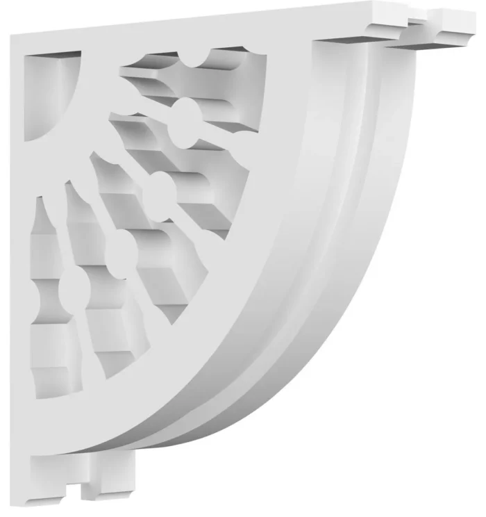 1 7/8"W X 6"D X 6"H Classic Wagon Wheel Architectural Grade PVC Corbel - Image 1