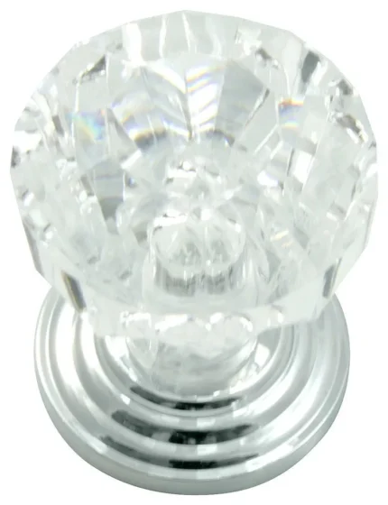 1" Acrystal Knob - Acrylic w/ Polished Chrome Base
