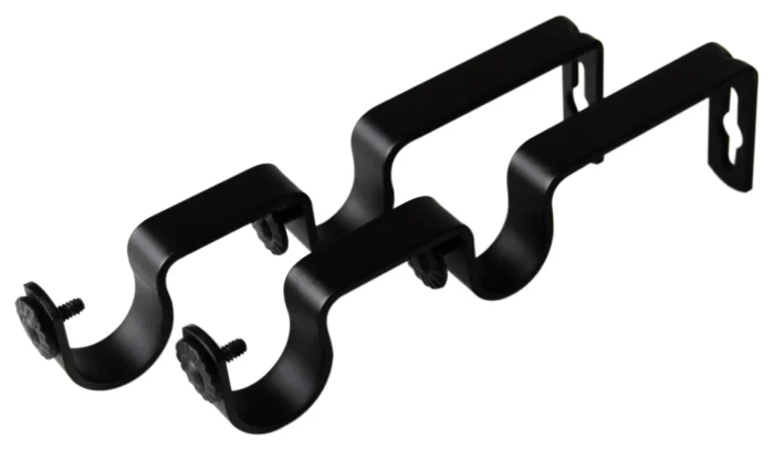1" Double Brackets, Black - Image 1