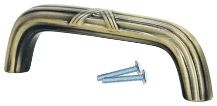 10 Pack Classic Crisscross 3� Center to Center, 3-11/32" Long Rustic Brass Pull