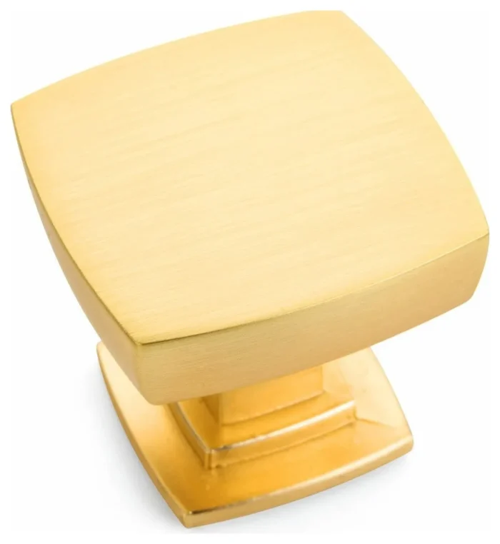 [10-PACK] Cosmas 5232BG Brushed Gold Square Contemporary Cabinet Knob - Image 1