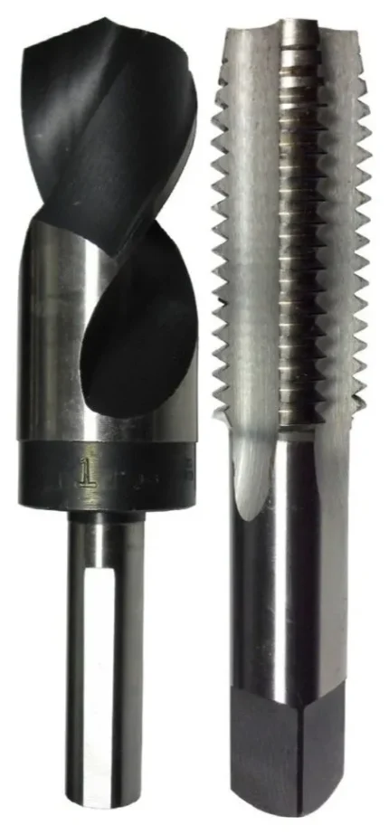 11/16"-11 HSS Plug Tap,matching 19/32" HSS 1/2" Shank Drill Bit in plastic pouch