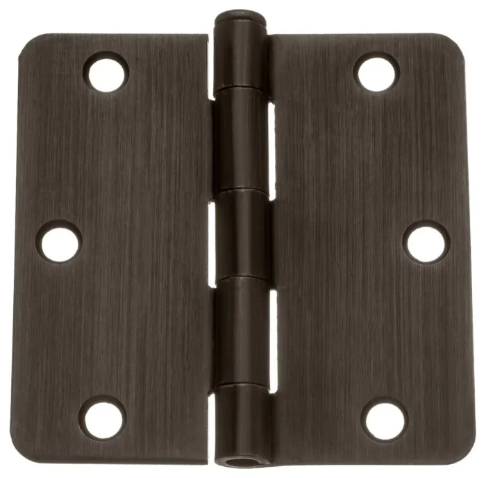 [12-PACK] 3-1/2" Door Hinges, 1/4" Radius, Oil Rubbed Bronze - Image 1