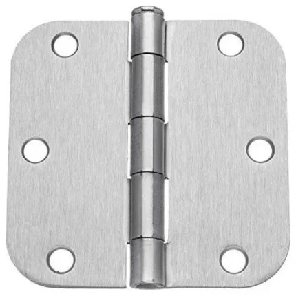 [12-PACK] Dynasty Hardware 3-1/2" Door Hinges, 5/8" Radius Corner, Satin Nickel