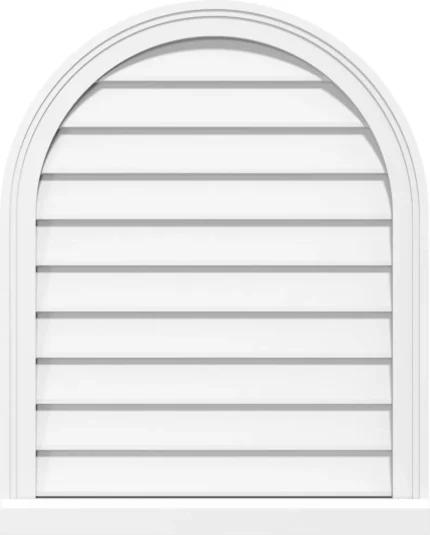 12 x 12 Round Top PVC Gable Vent, Non-Functional, Brickmould Sill Frame