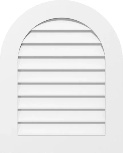 12 x 14 Round Top Surface Mount PVC Gable Vent, Non-Functional, Standard Frame