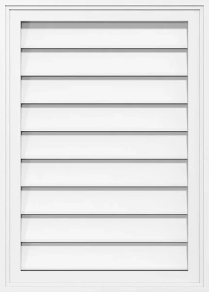 12 x 16 Vertical Surface Mount PVC Gable Vent, Functional, Brickmould Frame