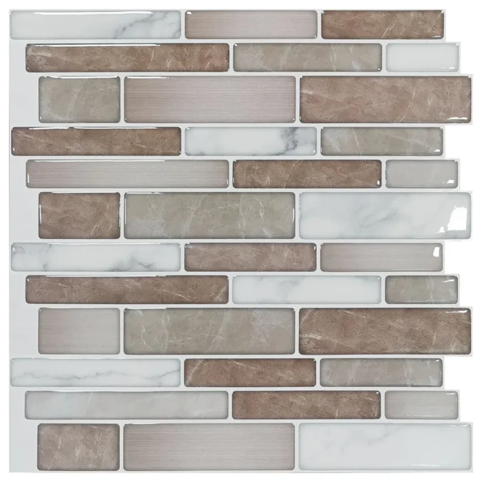 12"x12" Peel and Stick Backsplash Kitchen Wall Tiles in Marble, A17hz013 - Image 1