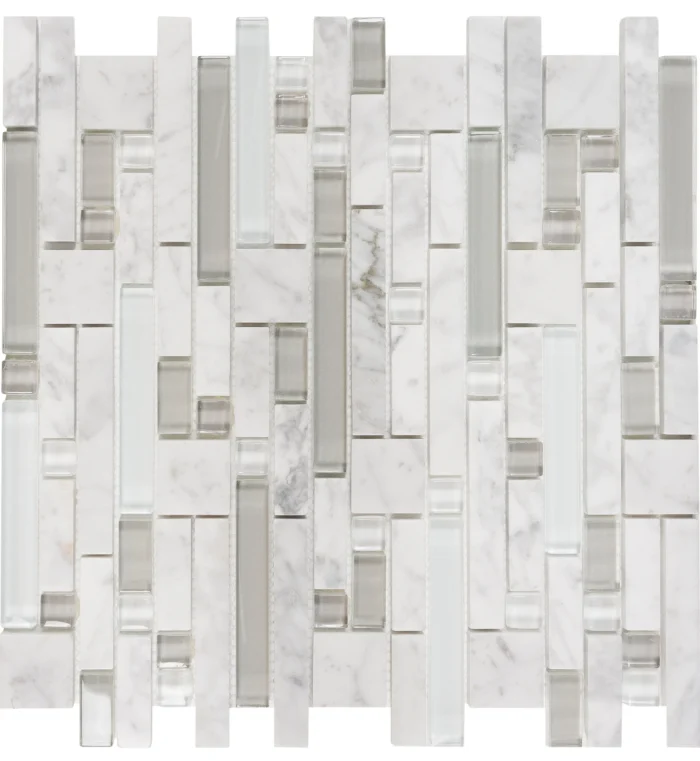 12"x12" Rockfall Imagination Mosaic, Set Of 4, White Tank - Image 1
