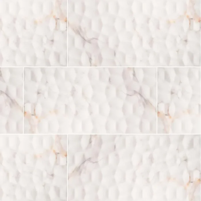 12"x24" Adella Viso Calacatta Satin Matte Ceramic Tile, Set of 35 - Image 1