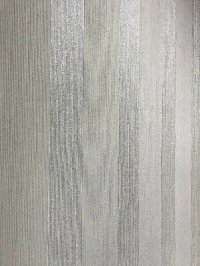 175006 Striped ivory off White Flock Wallpaper, Euro Roll 75 Sq.ft - Image 1