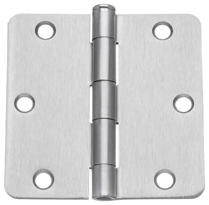 [18-PACK] Dynasty Hardware 3-1/2" Door Hinges, 1/4" Radius Corner, Satin Nickel