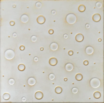 19.6"x19.6" Styrofoam Glue Up Ceiling Tiles R21 White Satin Washed Gold