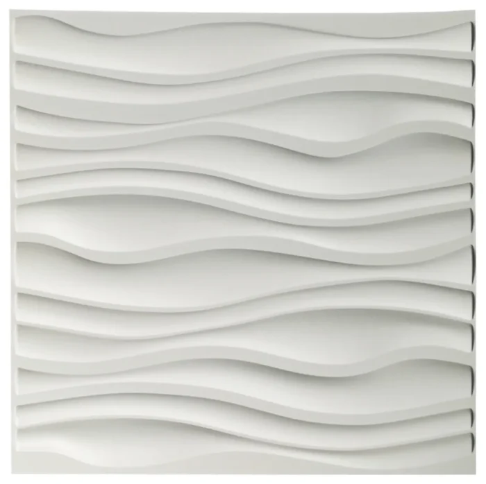 19.7"x19.7" Art3d PVC Wave Board Decorative 3D Wall Panels, Set of 12, White - Image 1