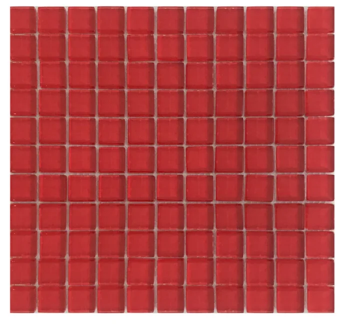 1x1 Glass Mosaic Tile, Jungle Red - Image 1