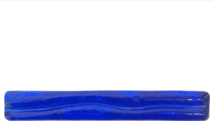 1x6 Wave Hand Poured Glass Tile, Cobalt - Image 1