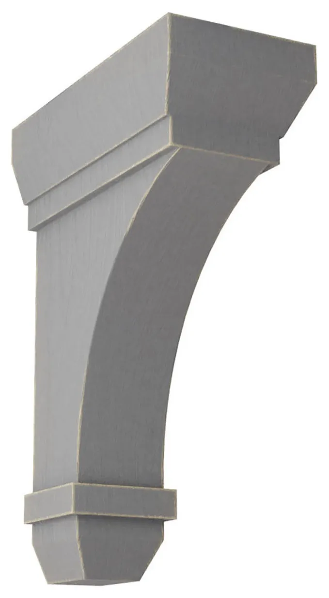 2 1/4"Wx5"Dx7"H Stockport Wood Vintage Decor Bracket, Pebble Gray - Image 1