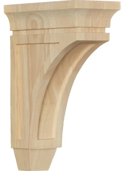 2 3/4"W x 5 1/2"D x 8"H Mini Lucan Wood Corbel, Rubberwood