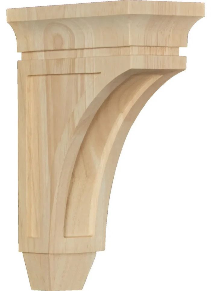 2 3/4"W x 5 1/2"D x 8"H Mini Lucan Wood Corbel, Rubberwood - Image 1