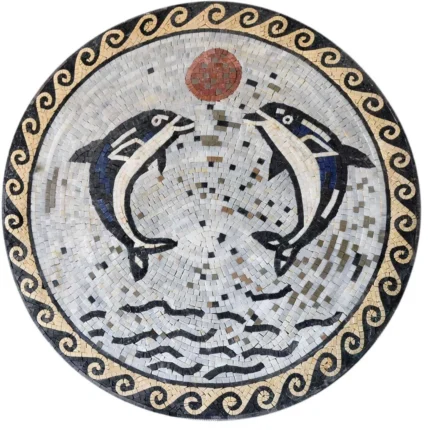 2 Dolphins Medallion, 24"x24"
