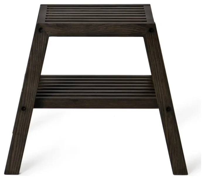 2-Level Oak Step Stool | Wireworks Slatted, Dark Oak - Image 1