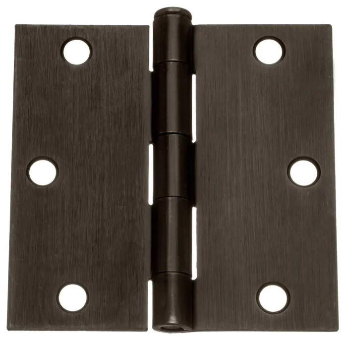 [2-PACK] Dynasty Hardware 3-1/2" Door Hinges, Square Corner, Oil Rubbed Bronze - Image 1