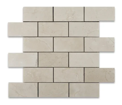 2 X 4 Crema Marfil Marble Polished Brick Mosaic Tile