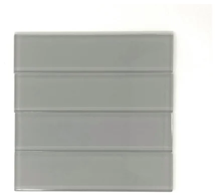 2" x 8" Mist Gray Glass Subway Tile - Rainbow Series