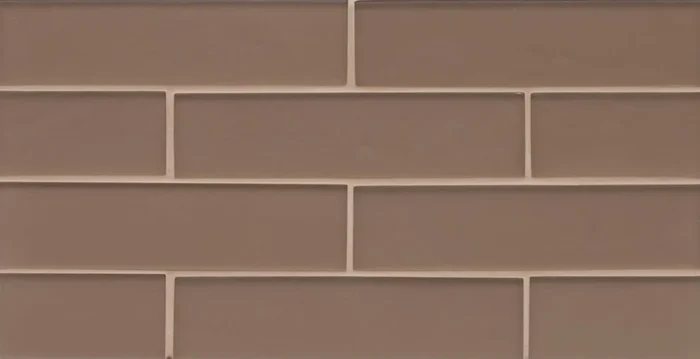 2"x8" Manhattan Matte Glass Subway Mosaic, Bittersweet - Image 1