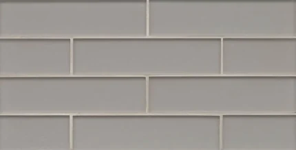 2"x8" Manhattan Matte Glass Subway Mosaic, Platinum