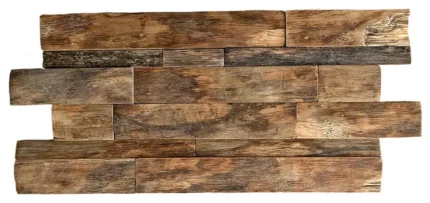 23 3/4"Wx11 7/8"Hx3/4"P Shipboard Boat Wood Mosaic Wall Tile, Natural Finish