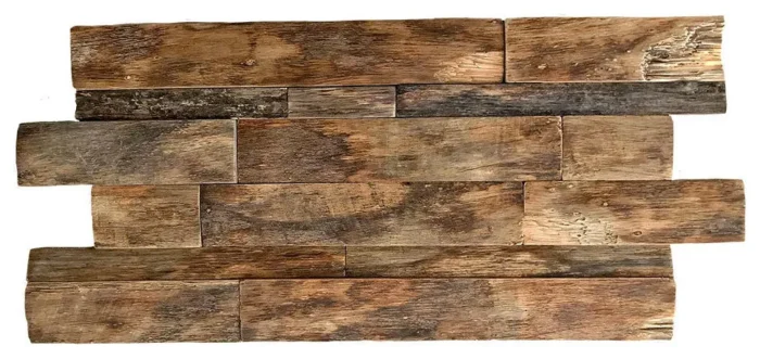 23 3/4"Wx11 7/8"Hx3/4"P Shipboard Boat Wood Mosaic Wall Tile, Natural Finish - Image 1