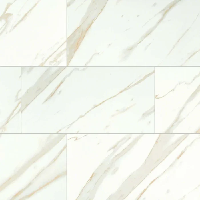 24"x24" Pietra Calacatta Matte Porcelain Tile, Set of 32 - Image 1