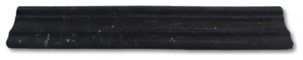 2x12 Chair Rail Trim Edge Molding Nero Marquina Black Marble Polished, 1 piece