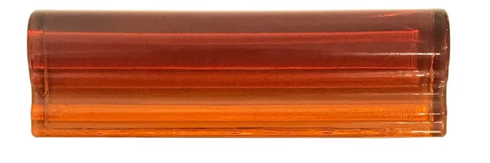 2x6 Chair Border Hand Poured Glass Tile, Amber - Image 1